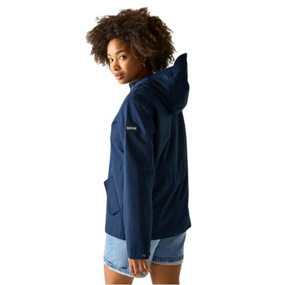 Navy - Side - Regatta Womens-Ladies Bayletta Waterproof Jacket