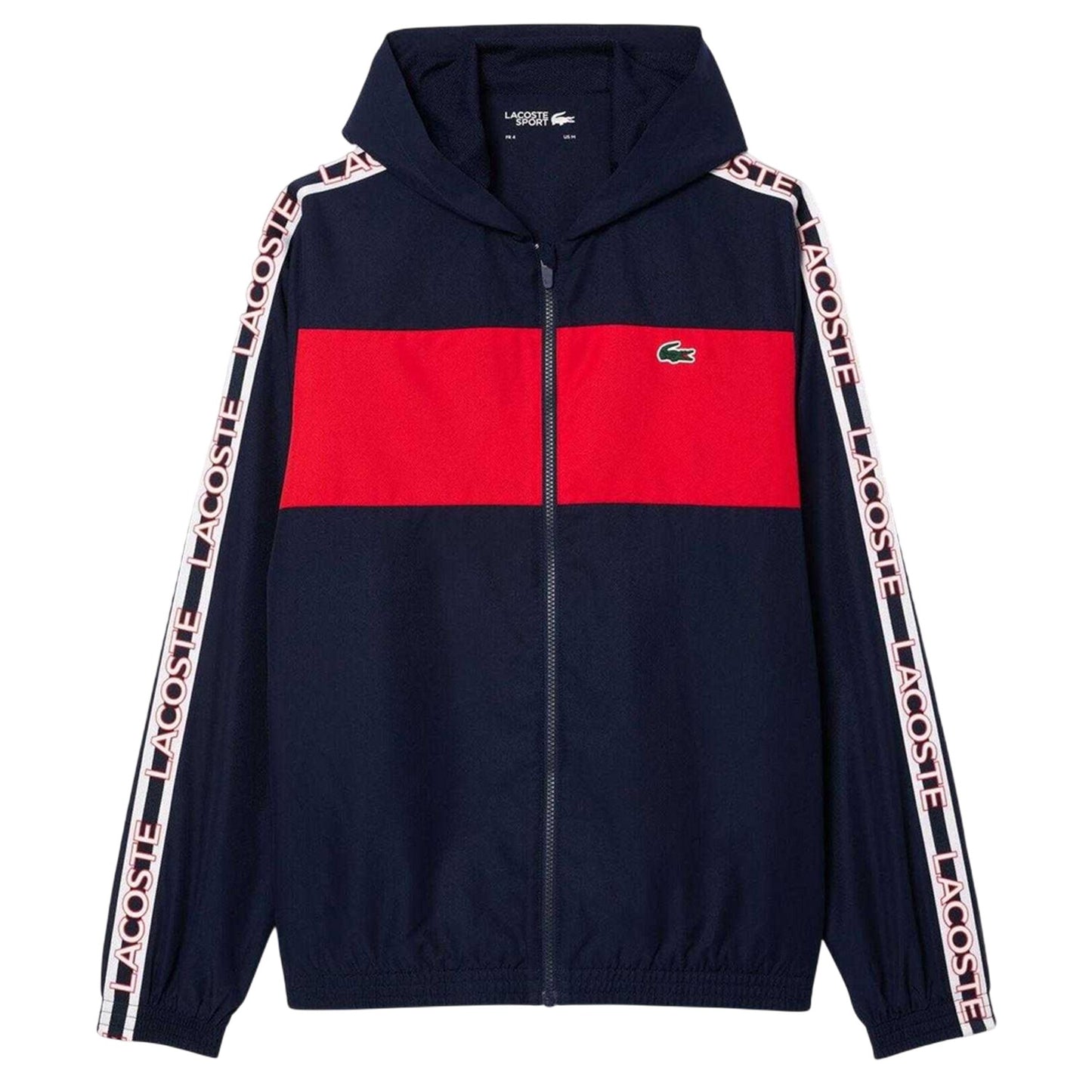 Navy - Front - Lacoste Mens Colour Block Logo Tennis Jacket