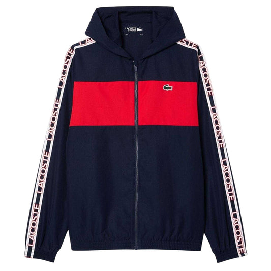 Navy - Front - Lacoste Mens Colour Block Logo Tennis Jacket
