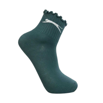 Multicoloured - Side - Slazenger Womens-Ladies Ruffled Polyester Ankle Socks (Pack of 5)
