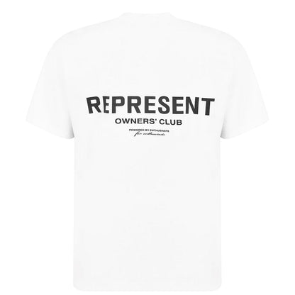 White - Back - Represent Mens Owners Club Cotton T-Shirt