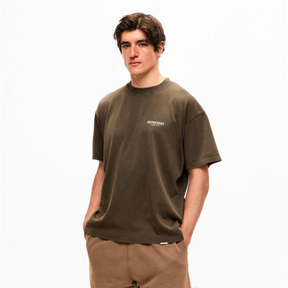 Almond - Side - Represent Mens Owners Club Cotton T-Shirt