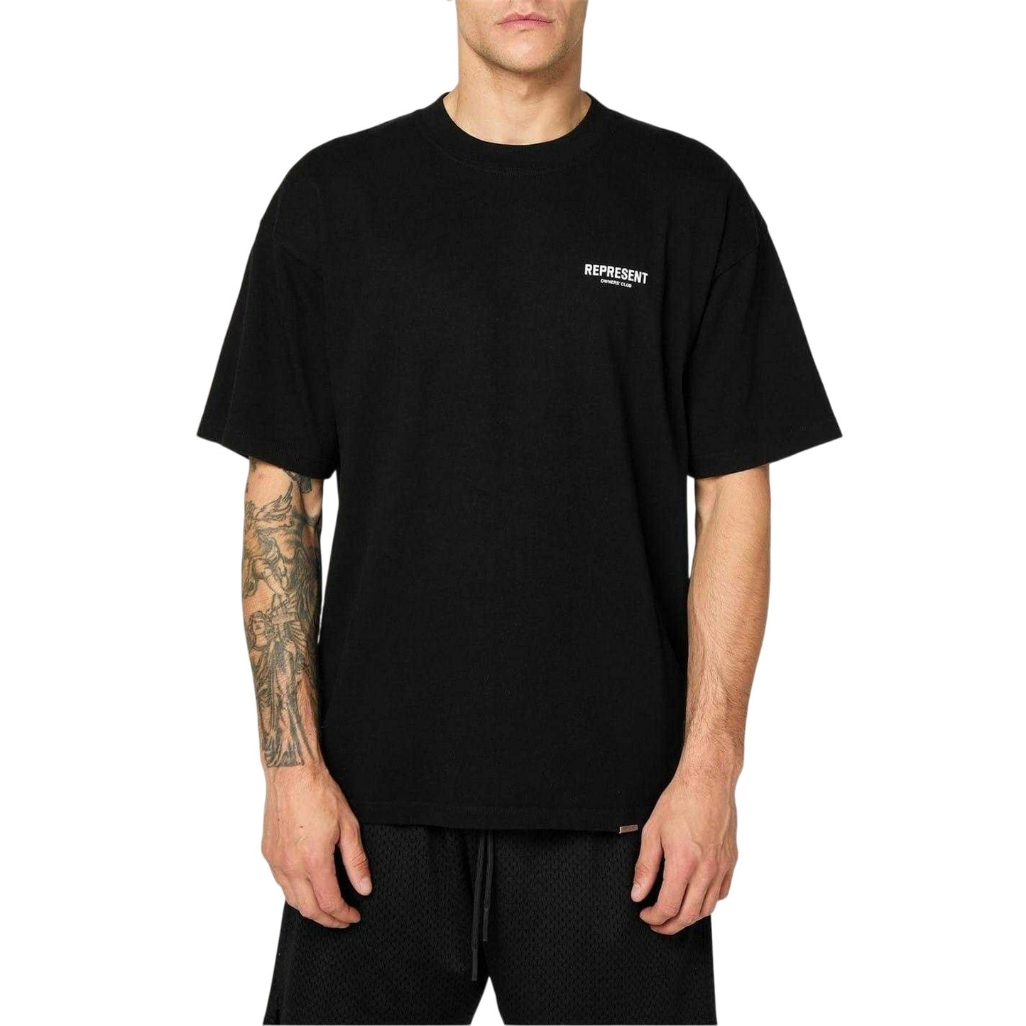 Black - Side - Represent Mens Owners Club Cotton T-Shirt