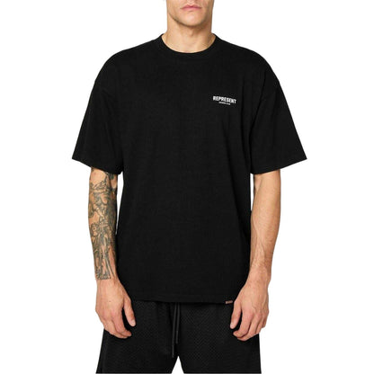 Black - Side - Represent Mens Owners Club Cotton T-Shirt