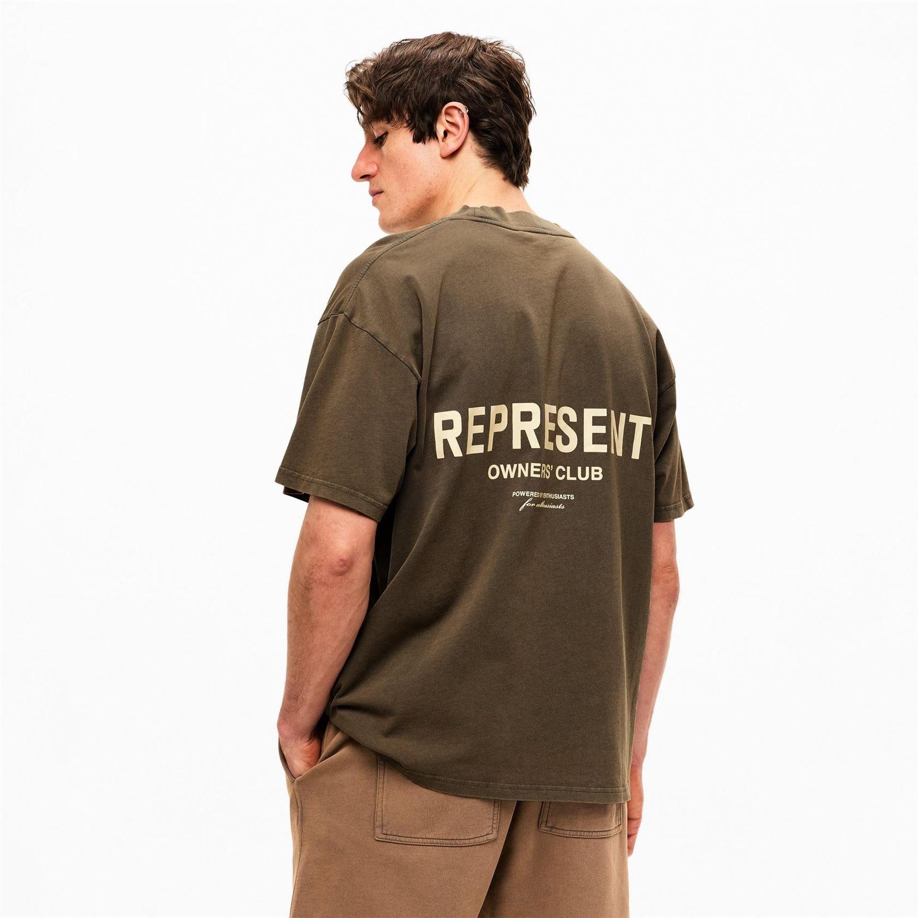 Almond - Lifestyle - Represent Mens Owners Club Cotton T-Shirt