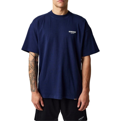 Navy - Side - Represent Mens Owners Club Cotton T-Shirt