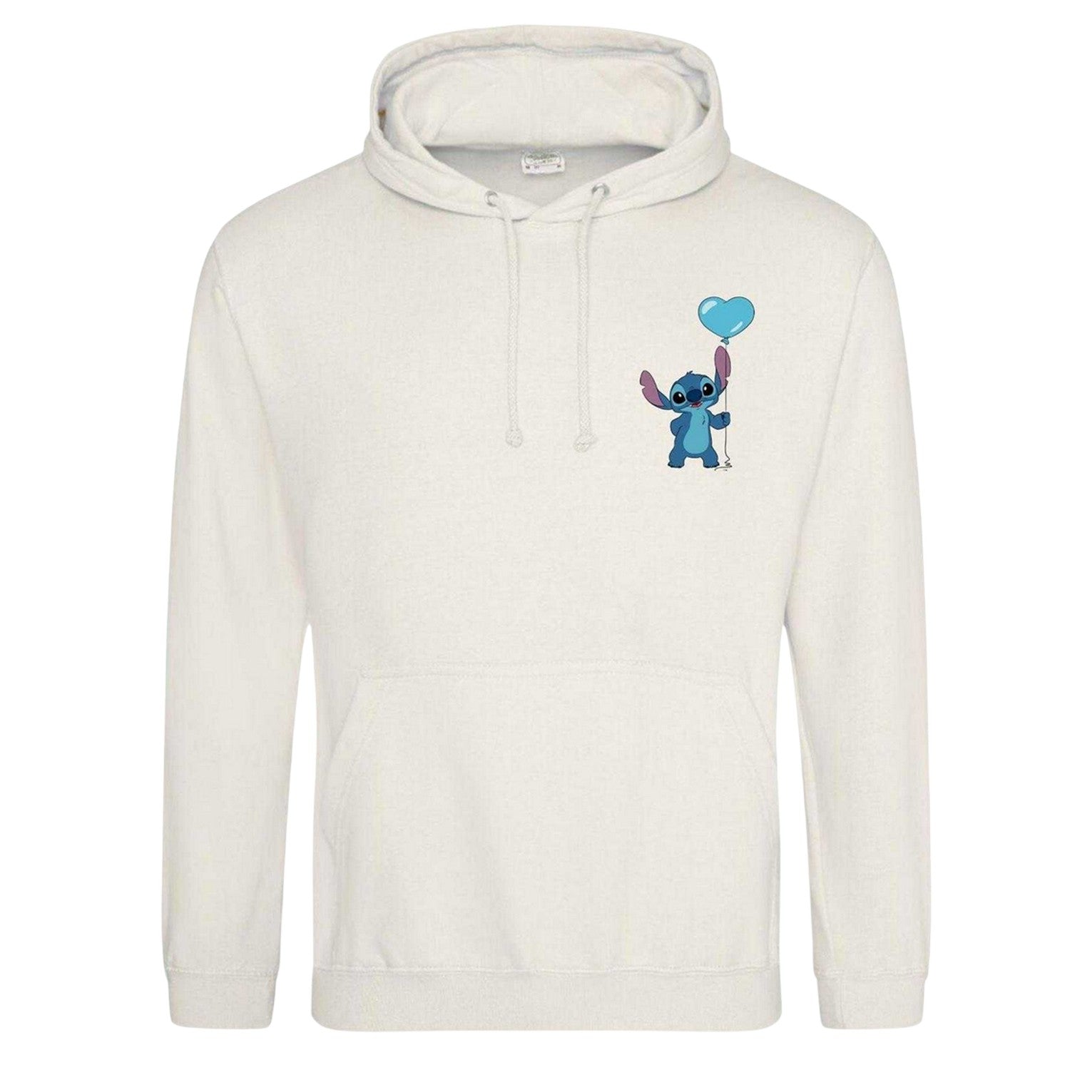 White - Front - Lilo & Stitch Unisex Adult Balloon Heart Valentine`s Day Hoodie