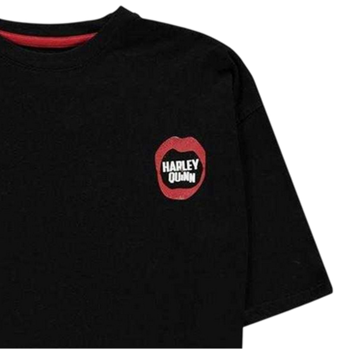 Black - Side - DC Villains Womens-Ladies Harley Quinn T-Shirt