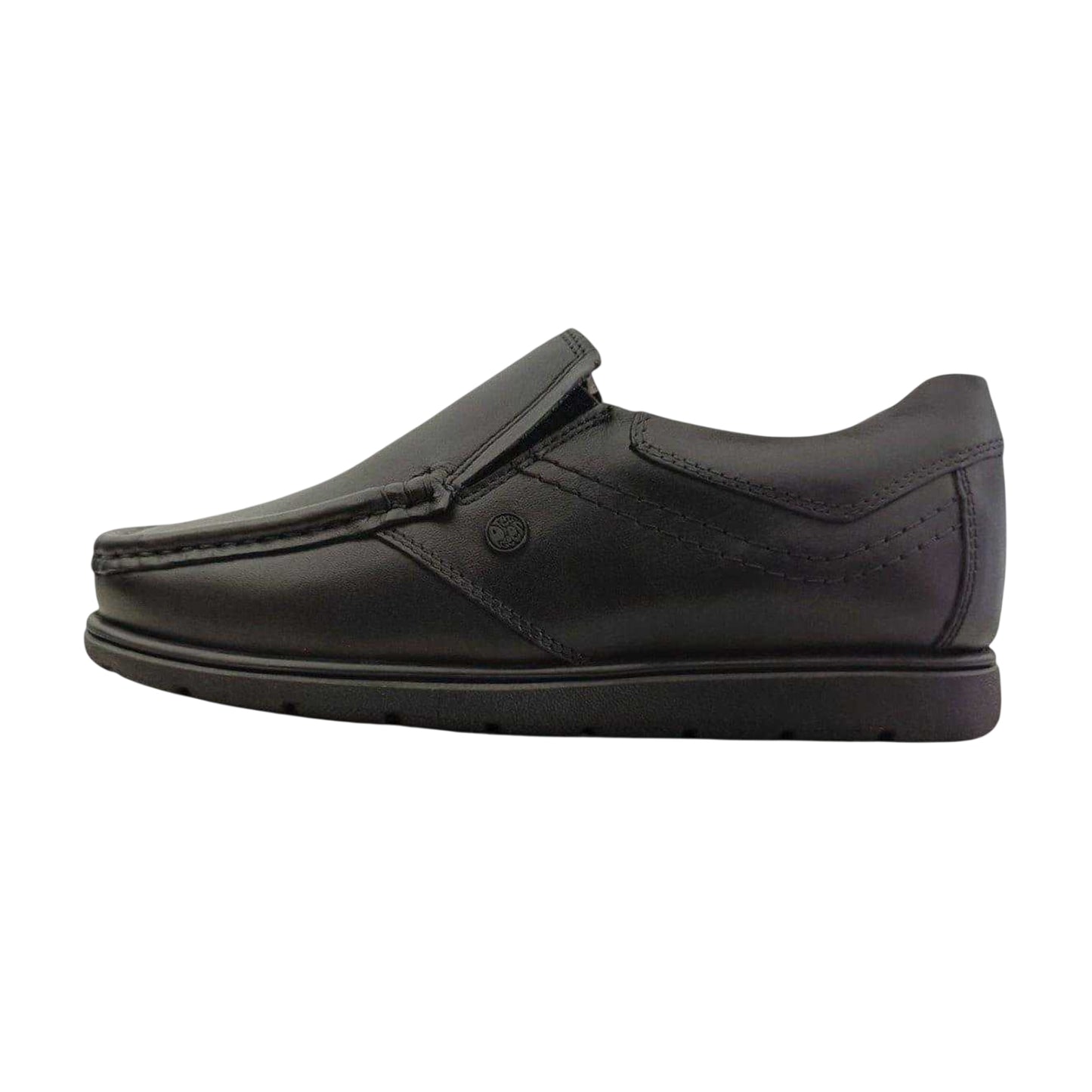 Black - Side - Pretty Green Boys Waltham Moc Toe School Shoes