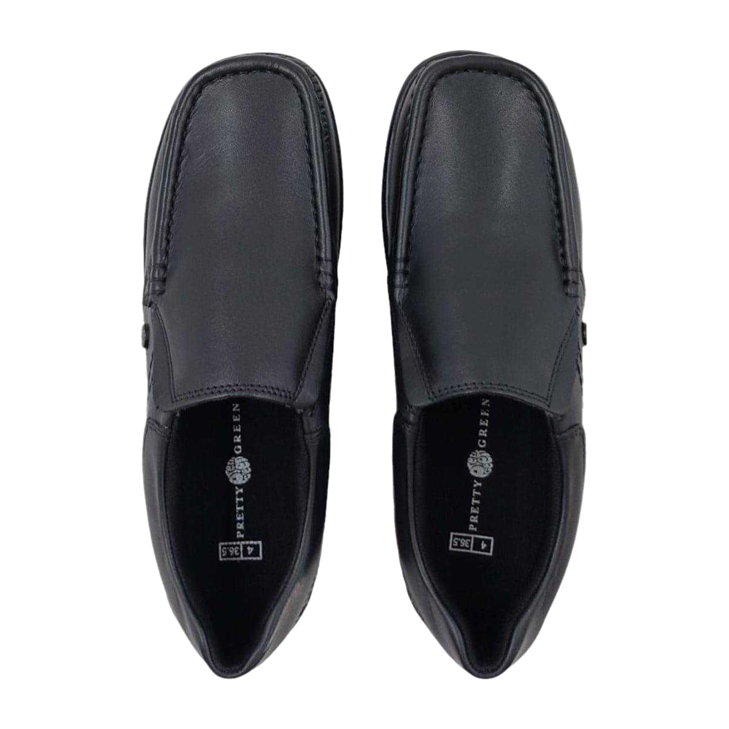 Black - Lifestyle - Pretty Green Boys Waltham Moc Toe School Shoes
