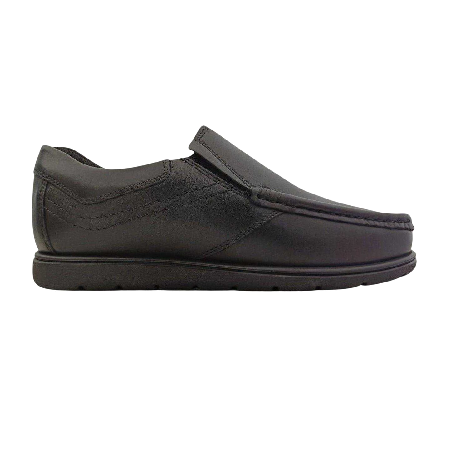 Black - Front - Pretty Green Boys Waltham Moc Toe School Shoes