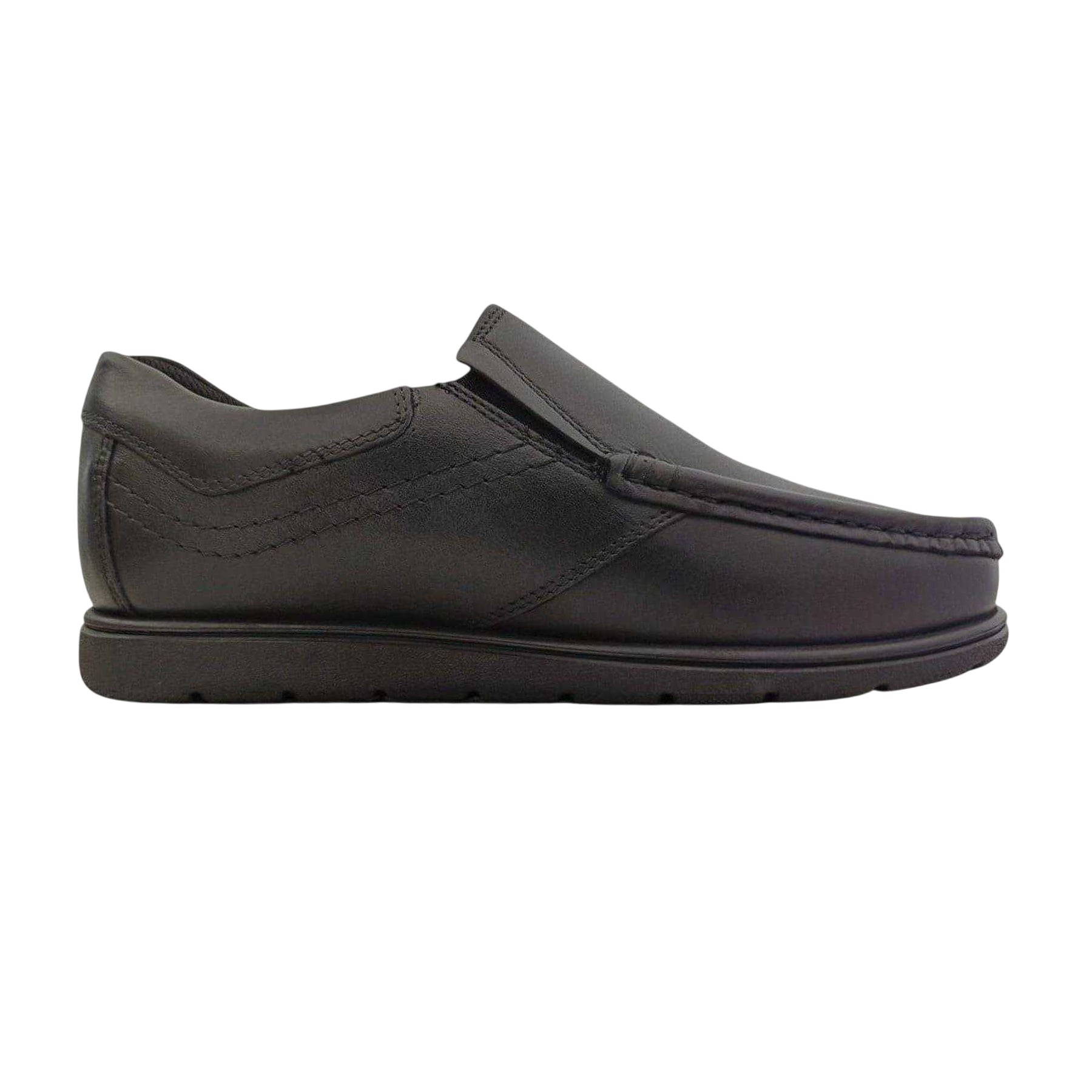 Black - Front - Pretty Green Boys Waltham Moc Toe School Shoes