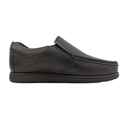 Black - Front - Pretty Green Boys Waltham Moc Toe School Shoes