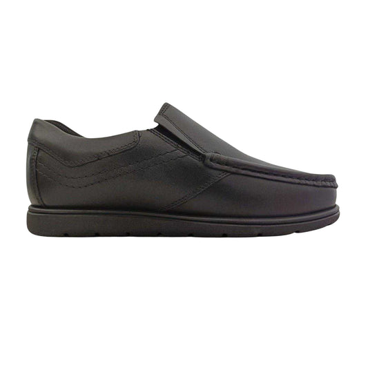 Black - Front - Pretty Green Boys Waltham Moc Toe School Shoes