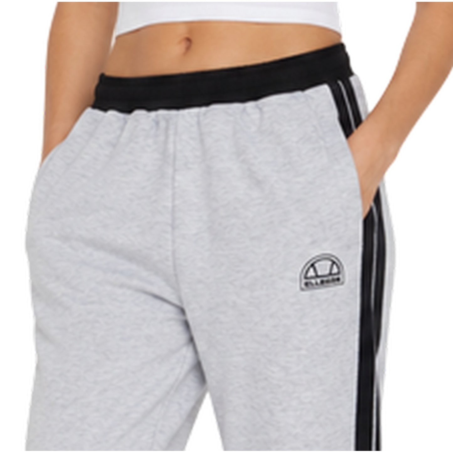 White Marl - Back - Ellesse Womens-Ladies Lum Fleece Joggers