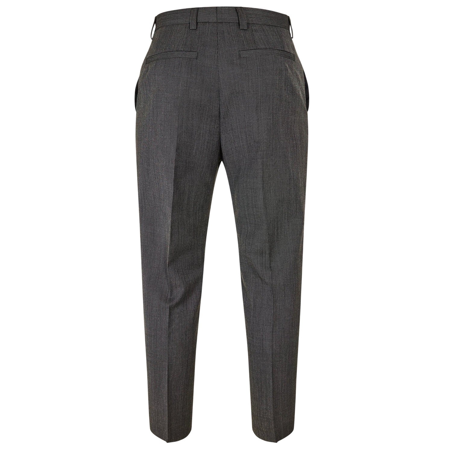 Grey - Back - Hugo Mens Cotton Straight Leg Trousers