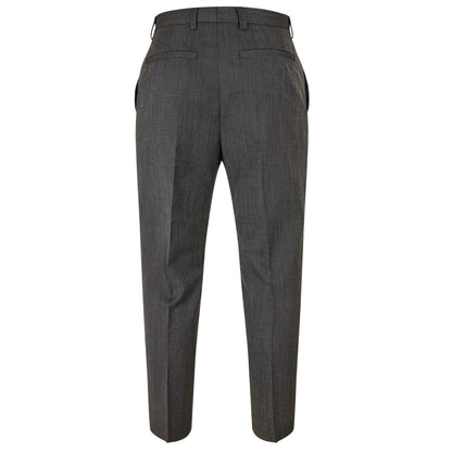 Grey - Back - Hugo Mens Cotton Straight Leg Trousers