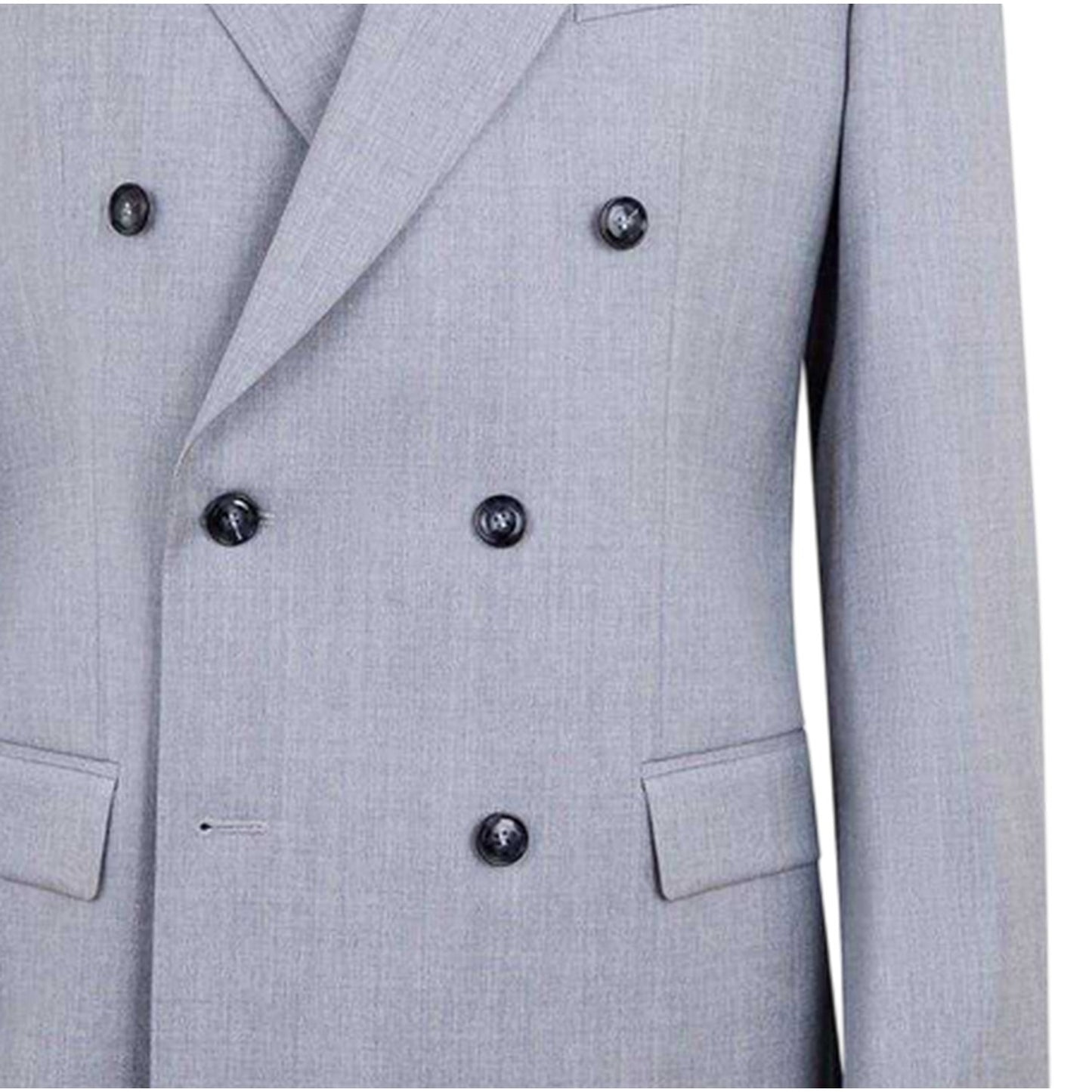 Medium Grey - Back - Boss Mens Hutson Woven Flap Pocket Suit Jacket