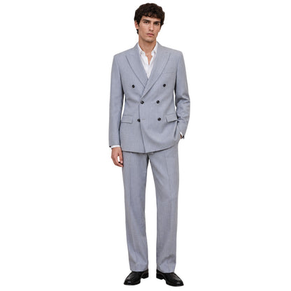Medium Grey - Side - Boss Mens Hutson Woven Flap Pocket Suit Jacket