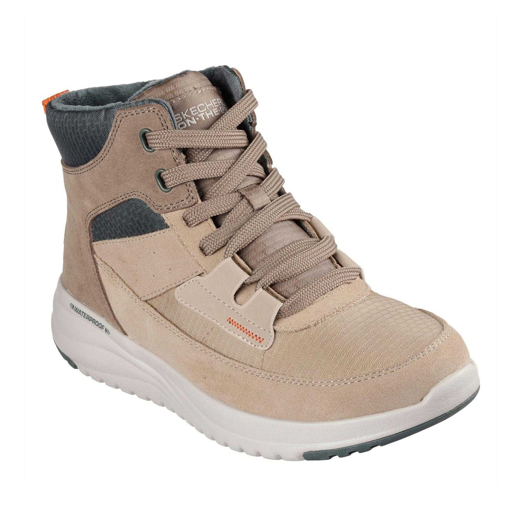 Taupe - Pack Shot - Skechers Womens-Ladies On The GO Stellar Suede Ankle Boots