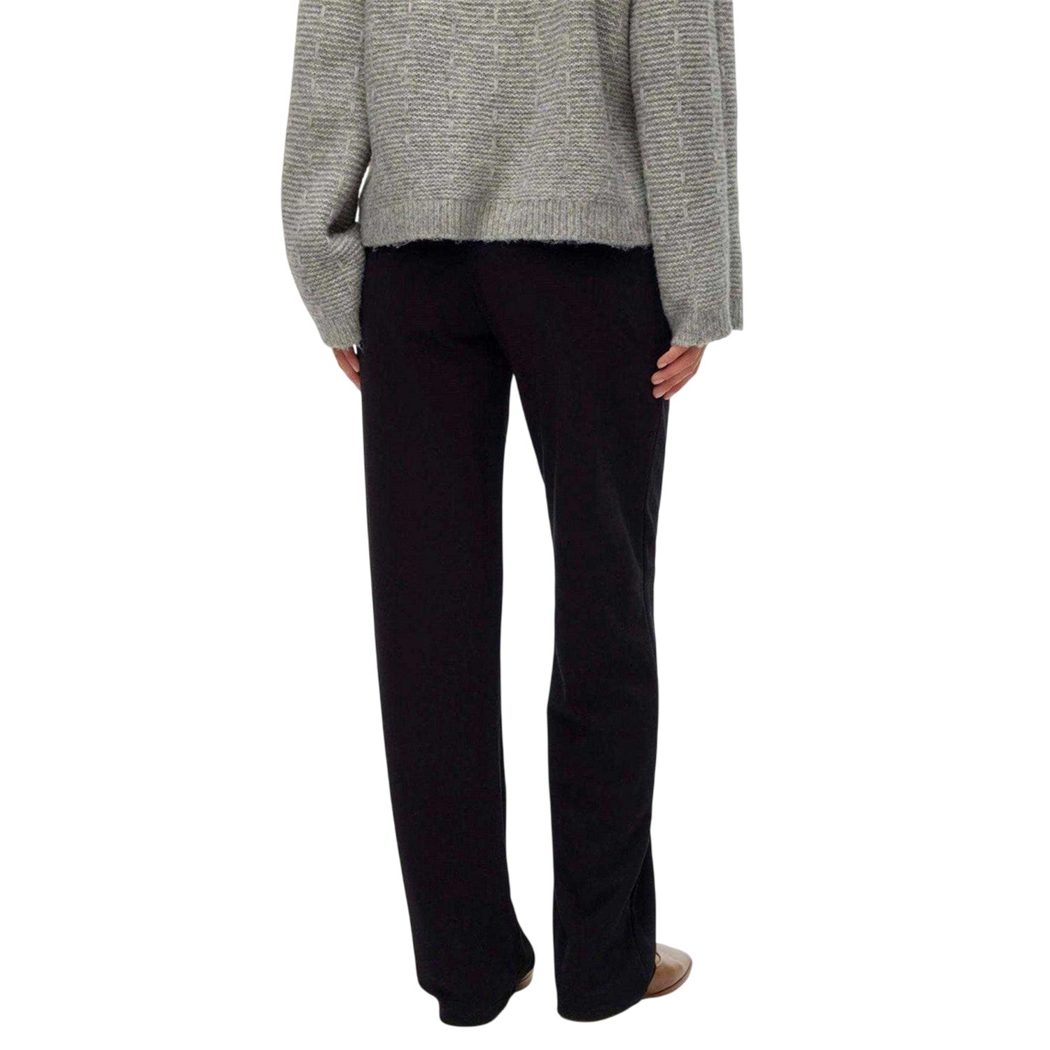 Black - Back - Mamalicious Womens-Ladies Plain Straight Leg Maternity Trousers