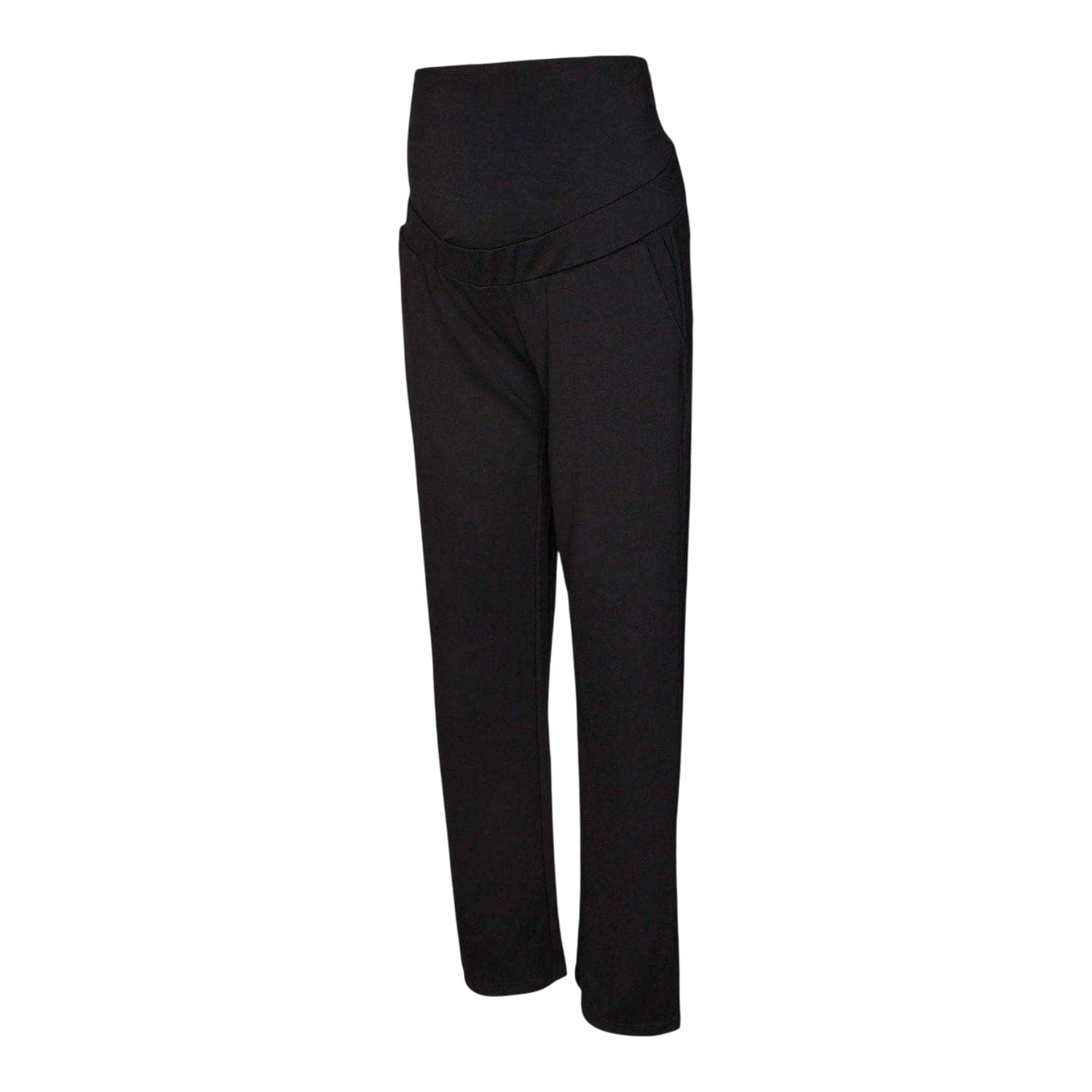 Black - Front - Mamalicious Womens-Ladies Plain Straight Leg Maternity Trousers