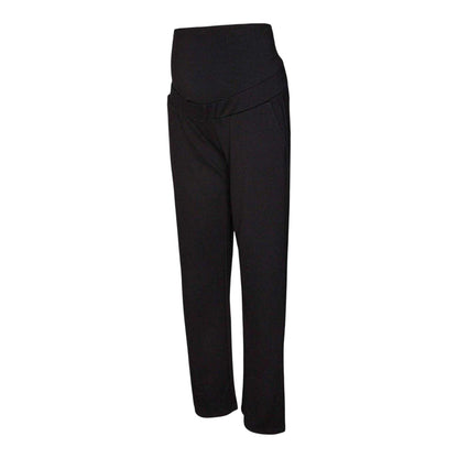 Black - Front - Mamalicious Womens-Ladies Plain Straight Leg Maternity Trousers