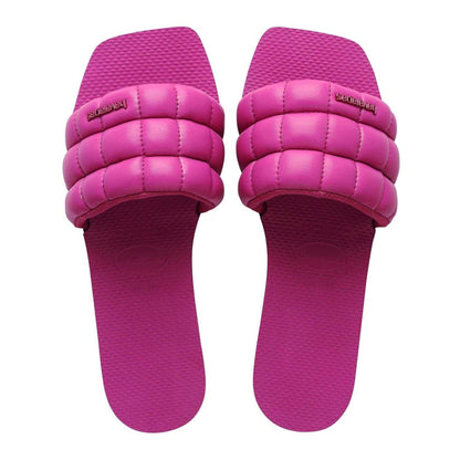 Rose Pink - Back - Havaianas Womens-Ladies Quilted Flat Slides