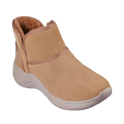 Chestnut - Pack Shot - Skechers Womens-Ladies On The Go Midtown Suede Snow Boots