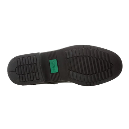 Black - Lifestyle - Kickers Girls Lach Leather T-Bar Low Block Heel School Shoes