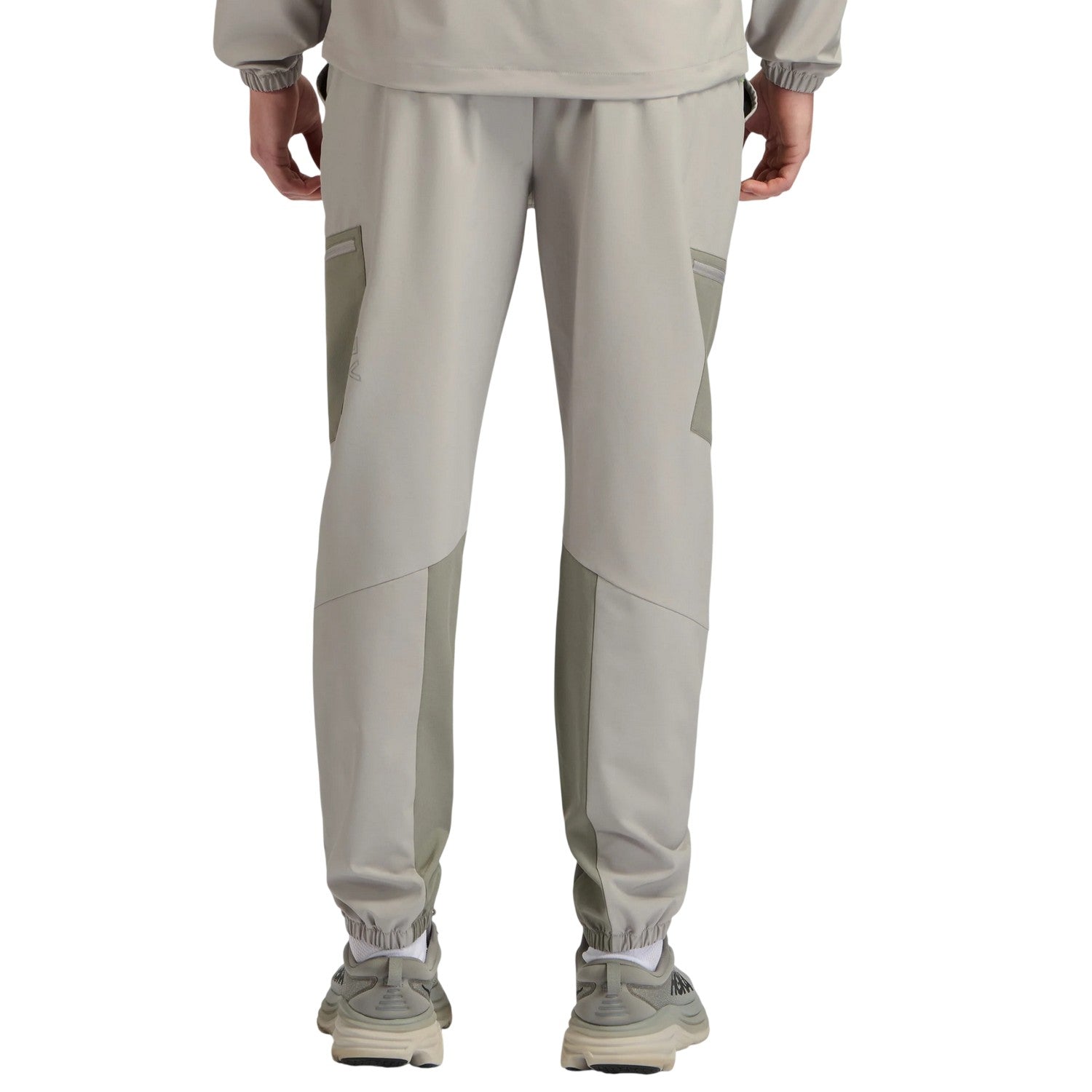 Grey - Back - ALTRYN Mens Colour Block Tracksuit Bottoms