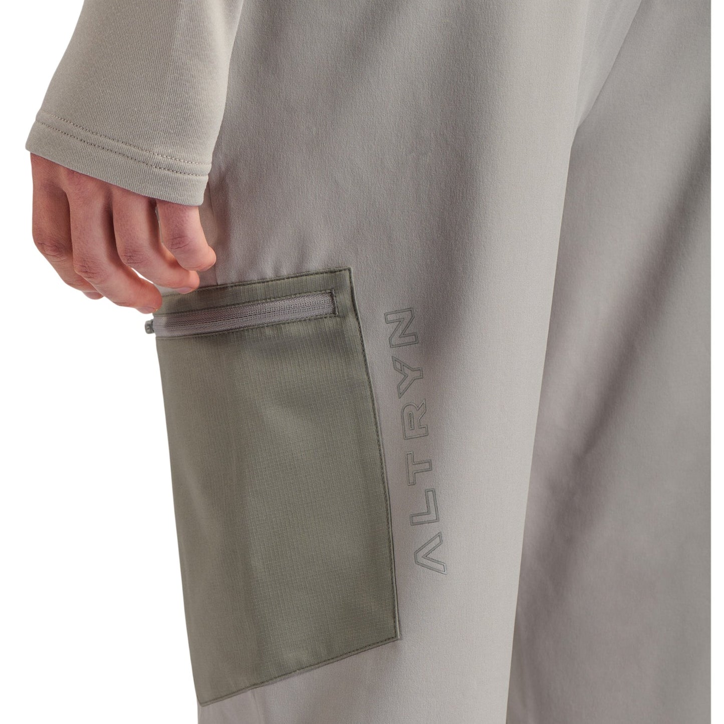 Grey - Side - ALTRYN Mens Colour Block Tracksuit Bottoms