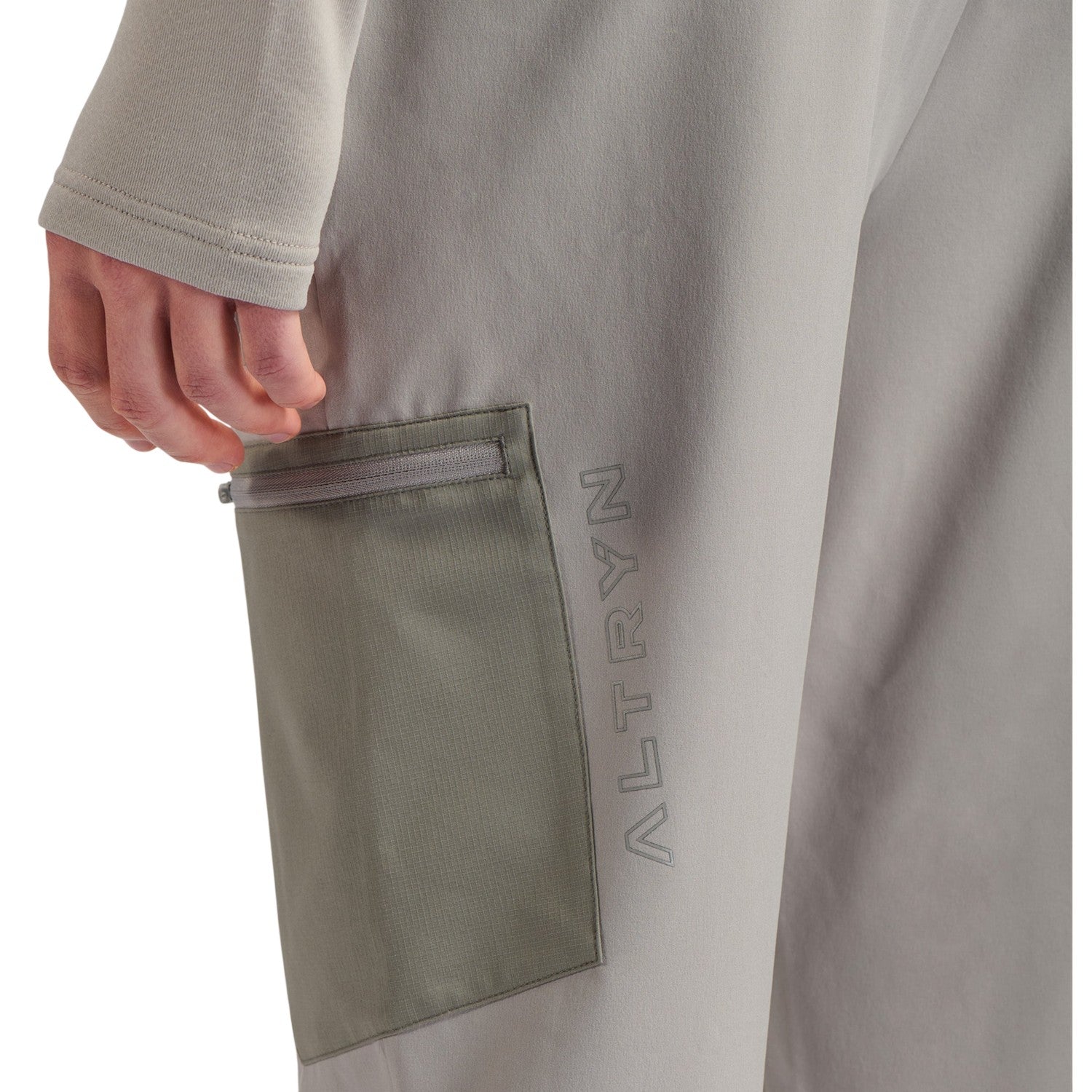 Grey - Side - ALTRYN Mens Colour Block Tracksuit Bottoms