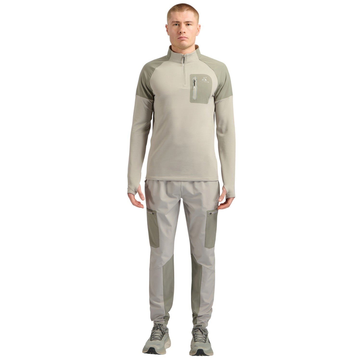 Grey - Lifestyle - ALTRYN Mens Colour Block Tracksuit Bottoms