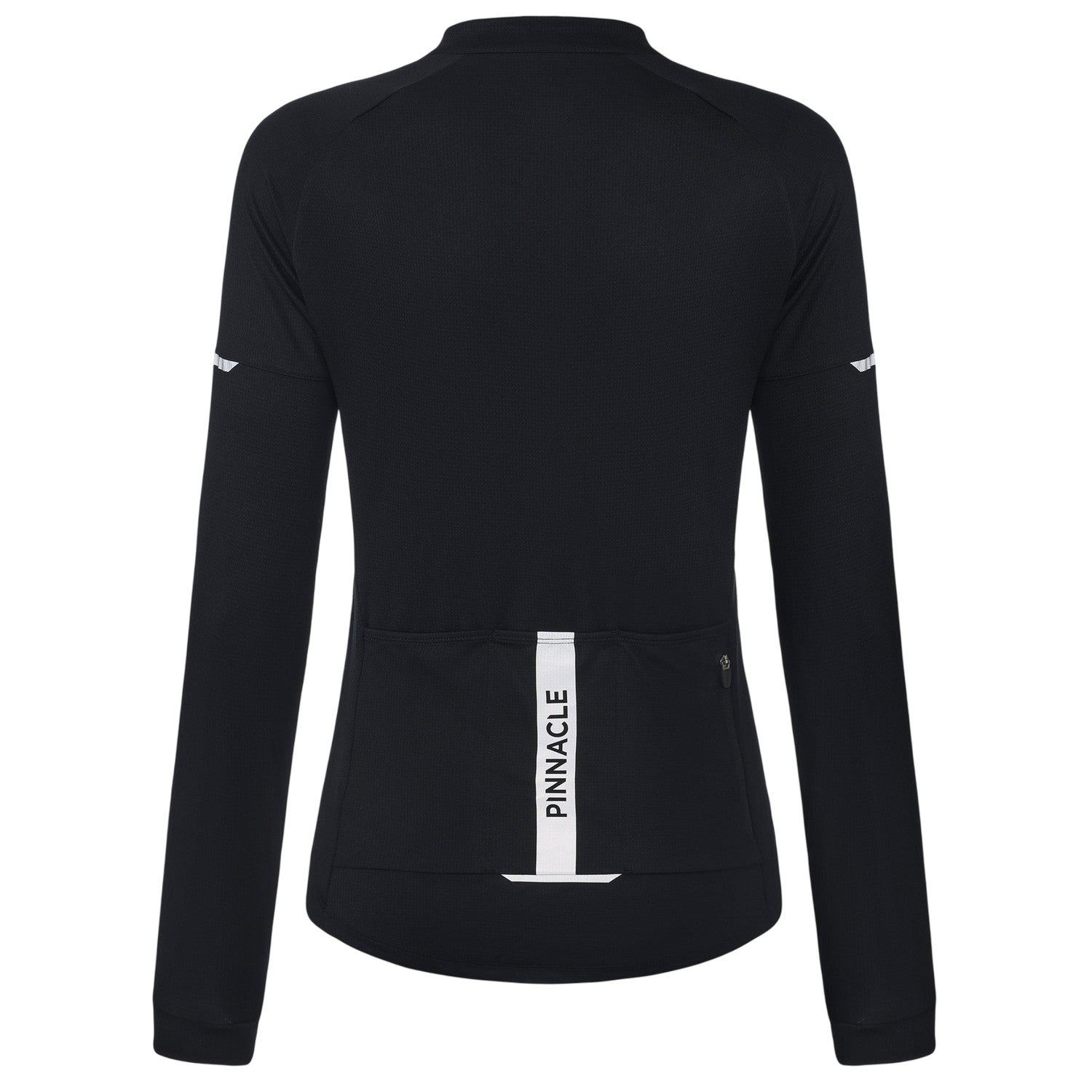 Black - Back - Pinnacle Womens-Ladies Logo Long-Sleeved Cycling Jersey