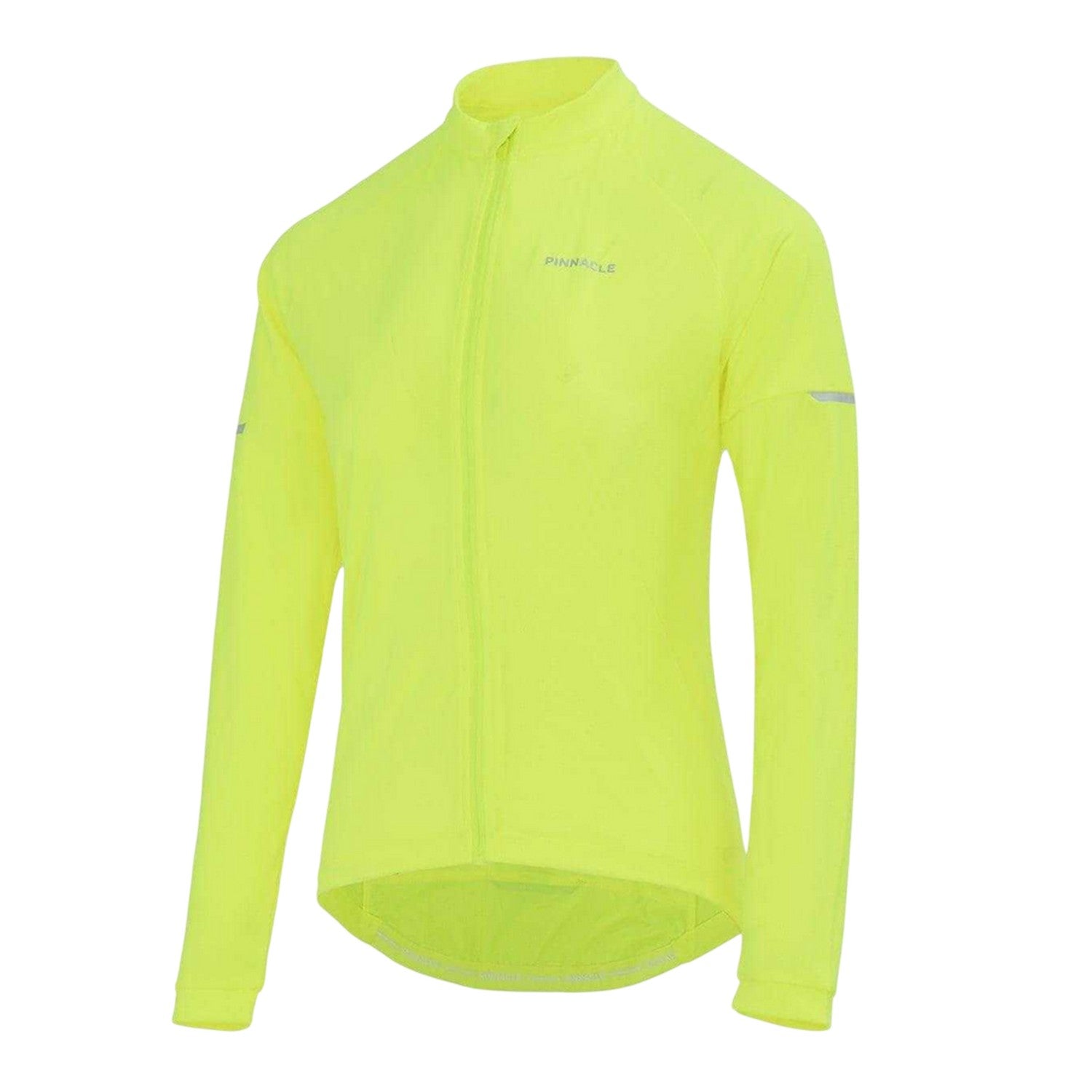 Yellow - Side - Pinnacle Womens-Ladies Logo Long-Sleeved Cycling Jersey