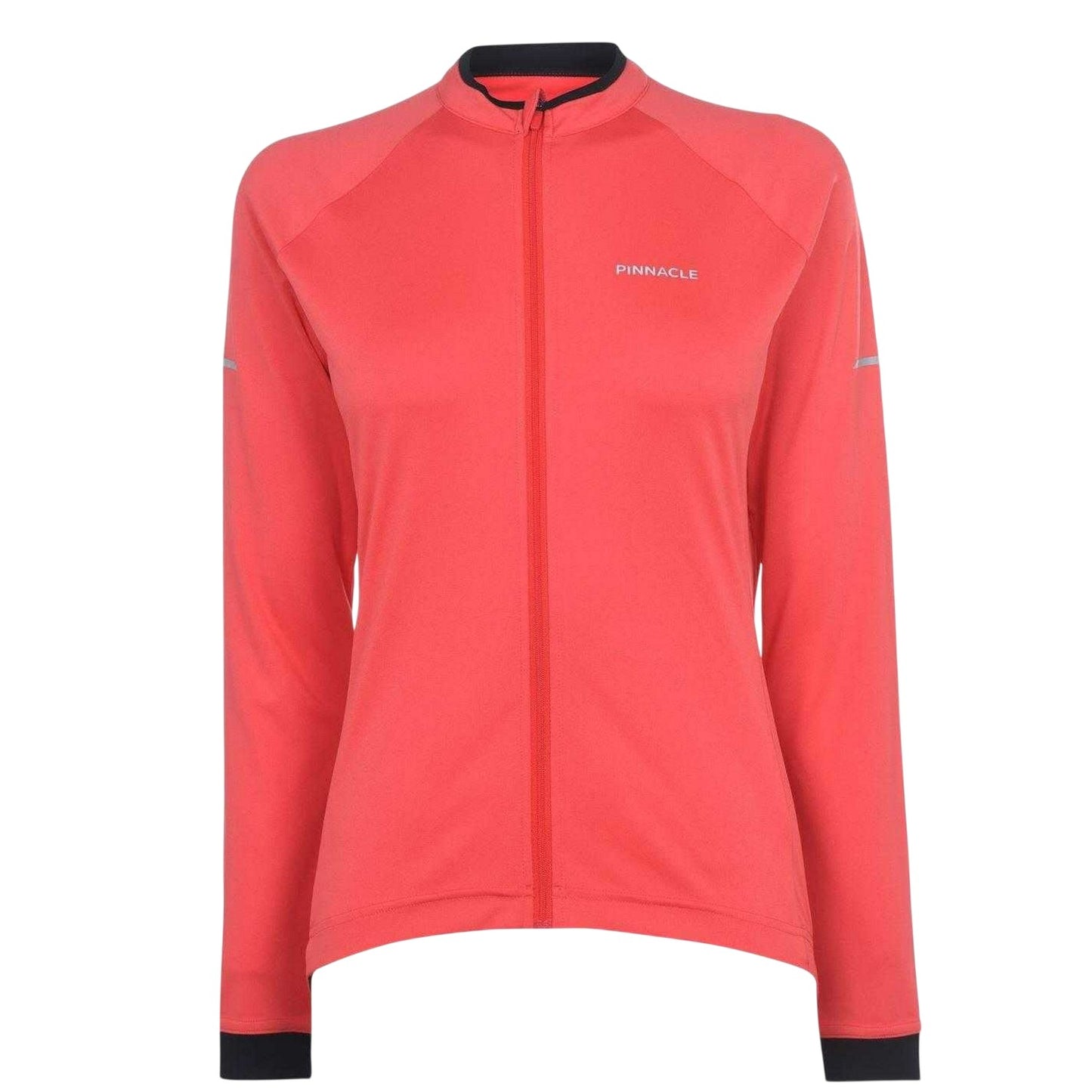 Coral - Front - Pinnacle Womens-Ladies Logo Long-Sleeved Cycling Jersey