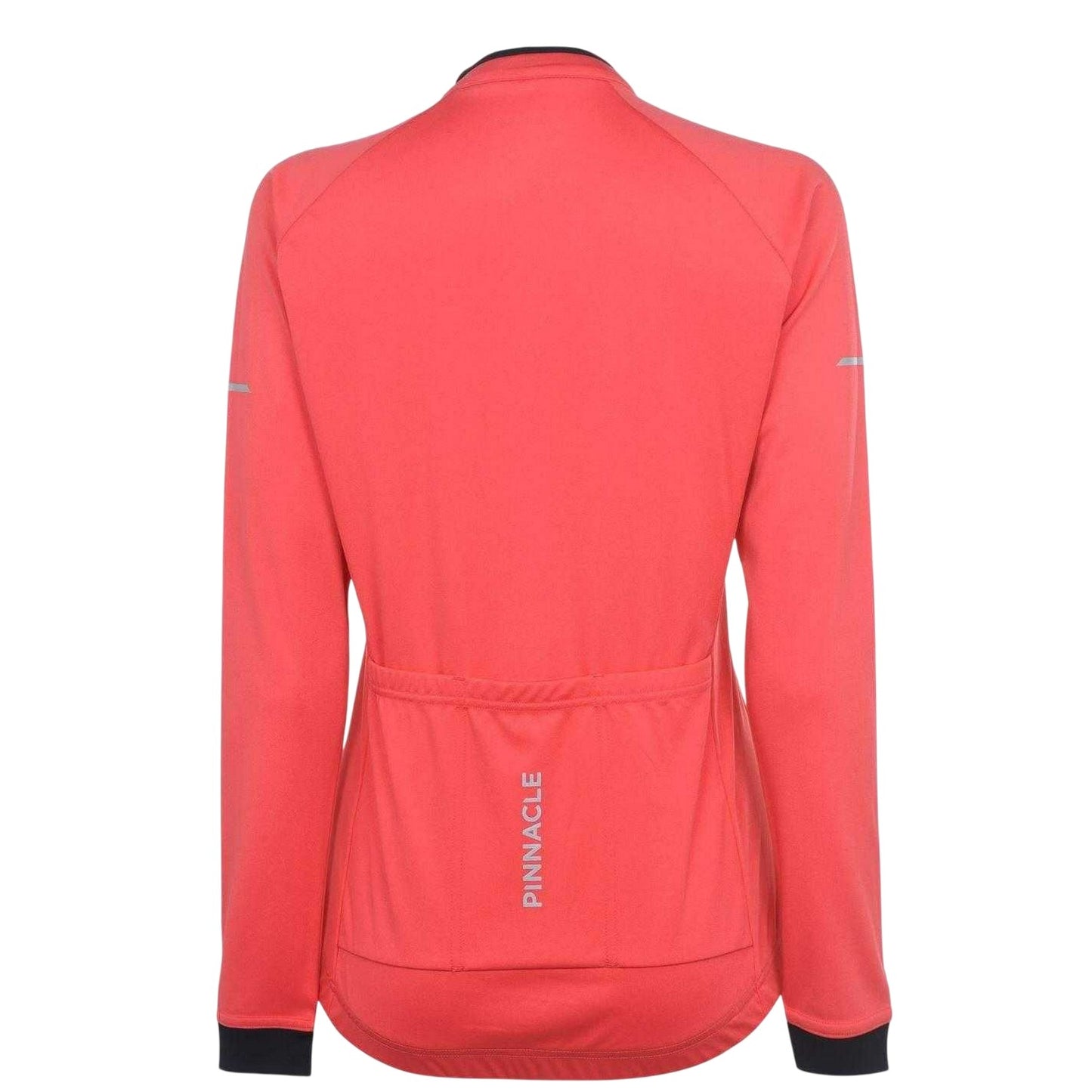 Coral - Back - Pinnacle Womens-Ladies Logo Long-Sleeved Cycling Jersey