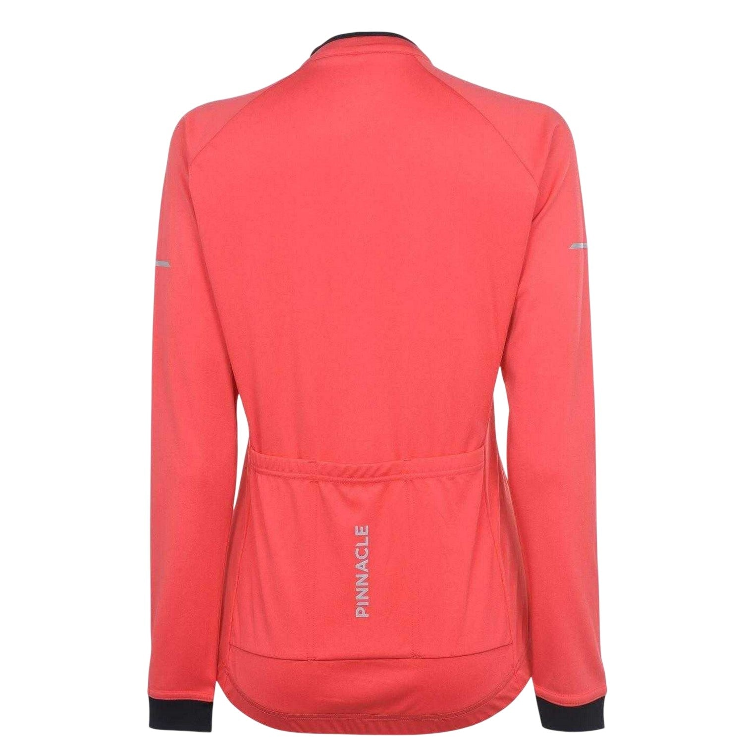 Coral - Back - Pinnacle Womens-Ladies Logo Long-Sleeved Cycling Jersey