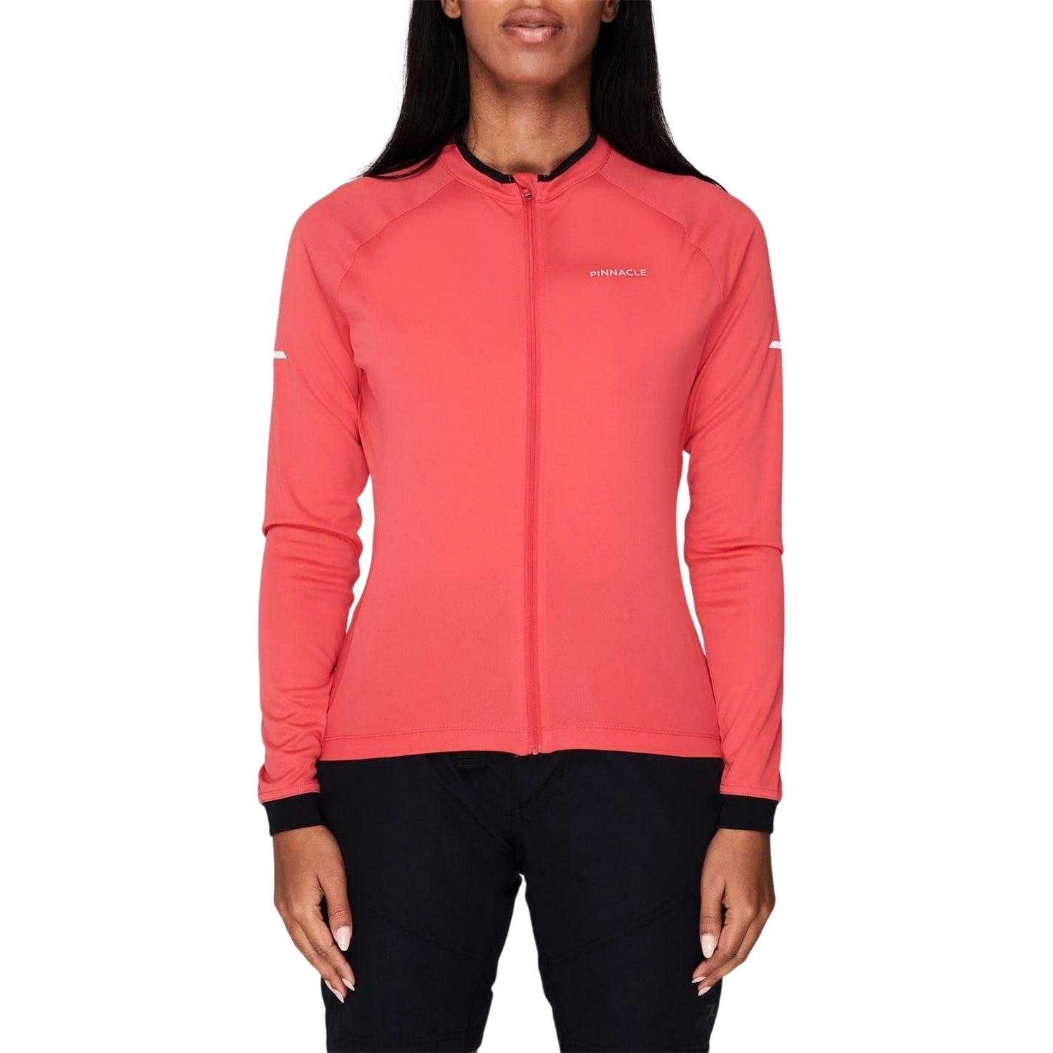 Coral - Lifestyle - Pinnacle Womens-Ladies Logo Long-Sleeved Cycling Jersey