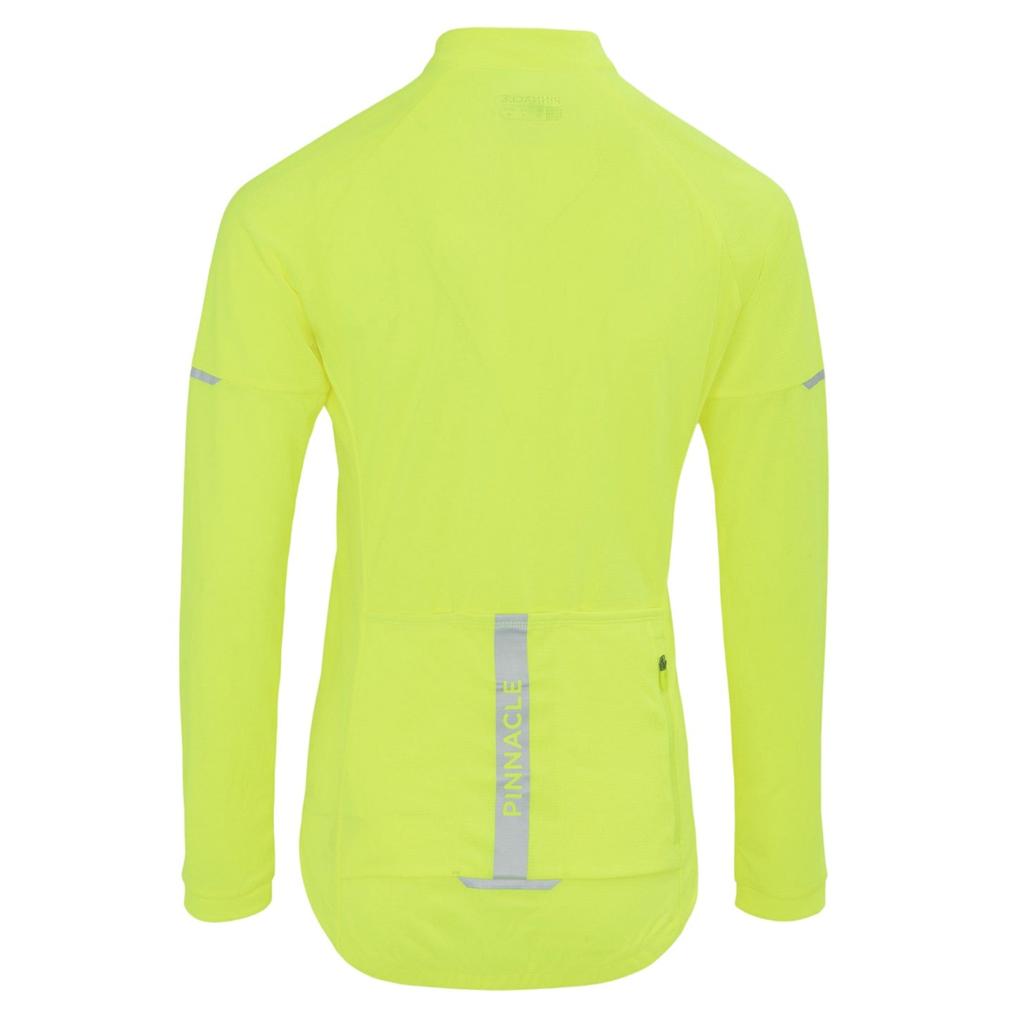Yellow - Back - Pinnacle Womens-Ladies Logo Long-Sleeved Cycling Jersey