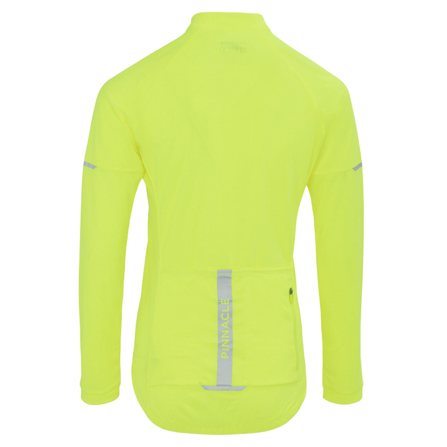 Yellow - Back - Pinnacle Womens-Ladies Logo Long-Sleeved Cycling Jersey
