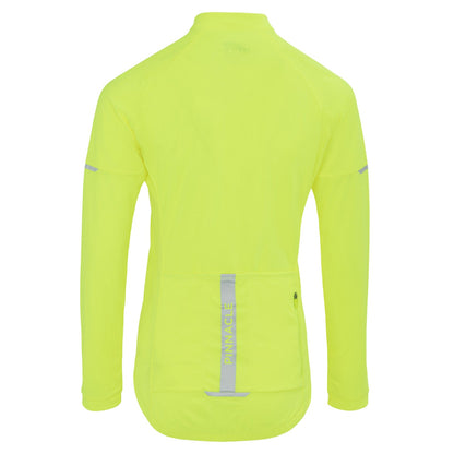 Yellow - Back - Pinnacle Womens-Ladies Logo Long-Sleeved Cycling Jersey