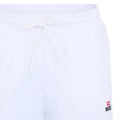 White - Side - Diesel Mens Fleece Sweat Shorts