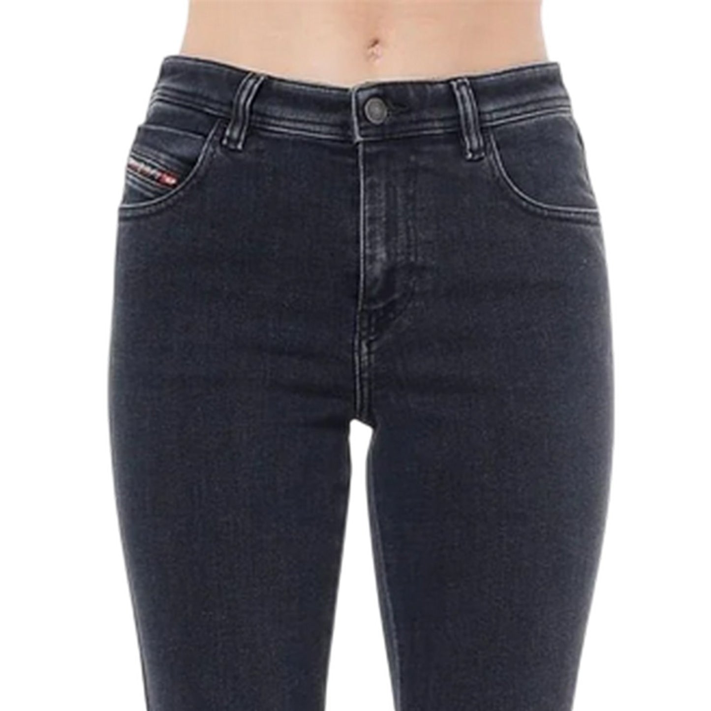 Black-Grey Denim - Back - Diesel Womens-Ladies 2015 Skinny Jeans