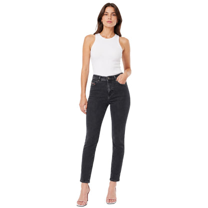 Black-Grey Denim - Side - Diesel Womens-Ladies 2015 Skinny Jeans