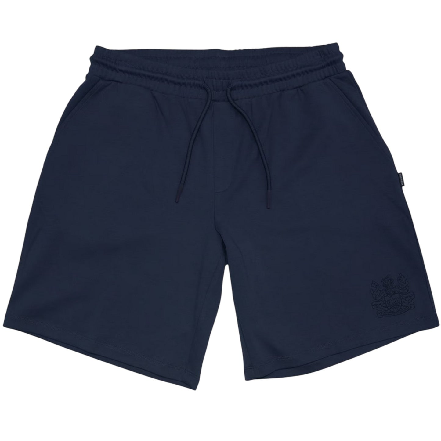 Navy - Front - Aquascutum Mens Fleece Embroidered Logo Shorts