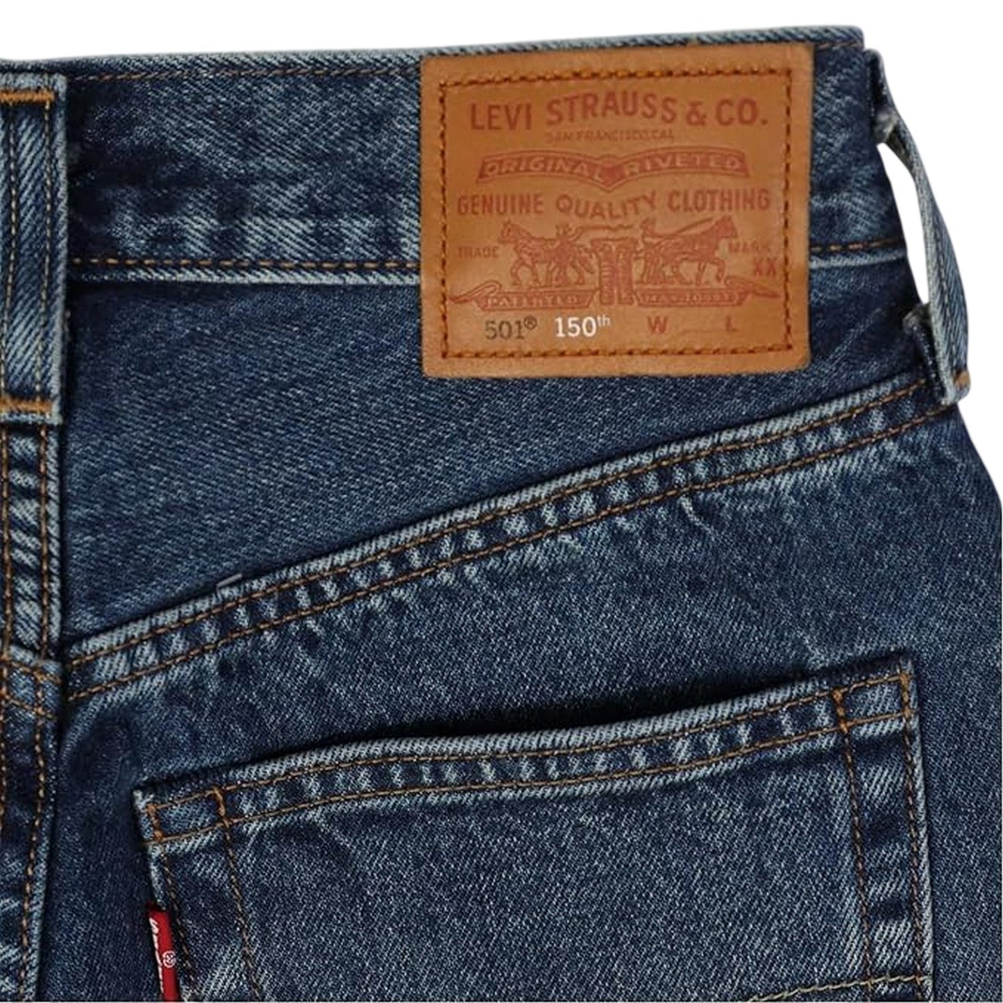 Gold Digg Slvdg - Side - Levis Womens-Ladies 501 5 Pockets Straight Leg Jeans