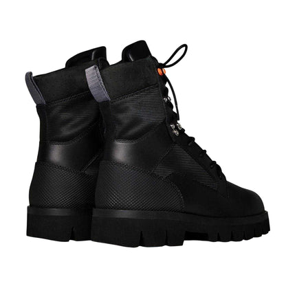 Black - Back - Heron Preston Womens-Ladies Leather Combat Boots