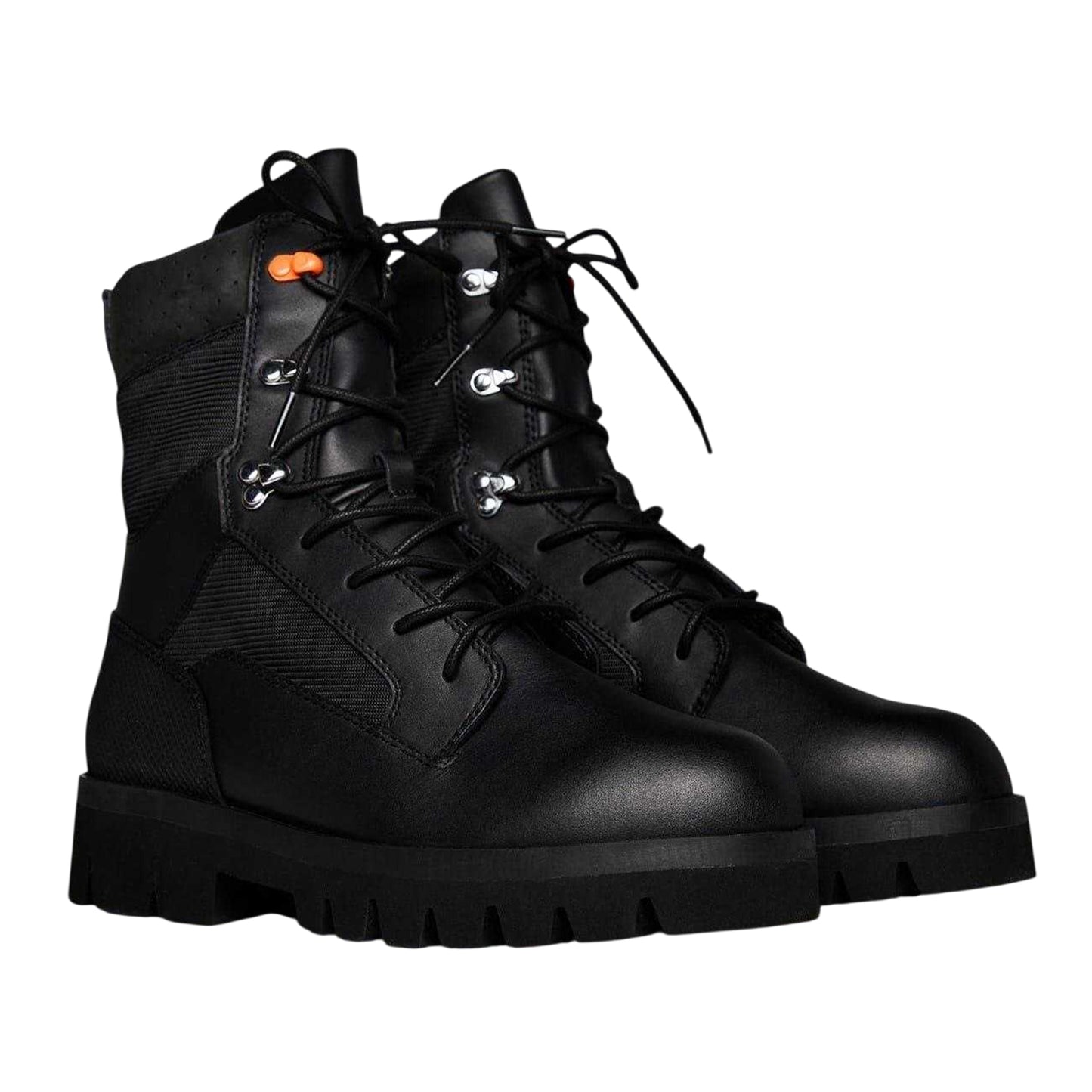Black - Lifestyle - Heron Preston Womens-Ladies Leather Combat Boots